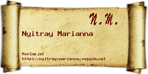 Nyitray Marianna névjegykártya